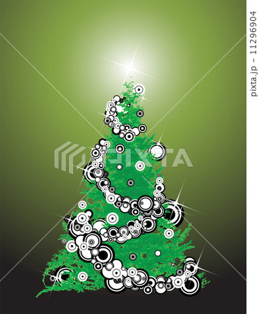 Abstract christmas tree with decorations 11296904