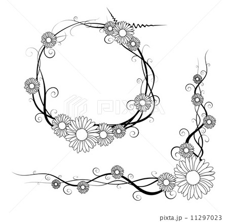 Vector daisy frame and corner 11297023