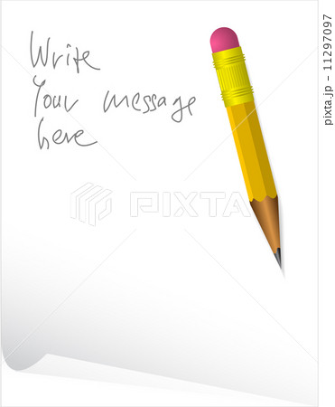 Paper with message and a pen Paper with message and a pen 11297097