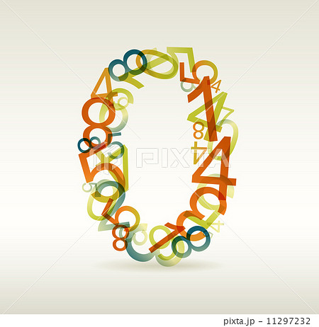 Number zero made from colorful numbers Number zero made from colorful numbers 11297232
