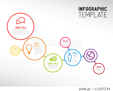 Modern Infographic report template made from lines and circles 11297234
