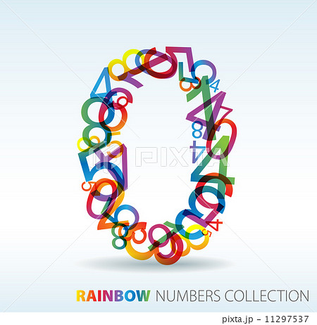 Number zero made from colorful numbers Number zero made from colorful numbers 11297537