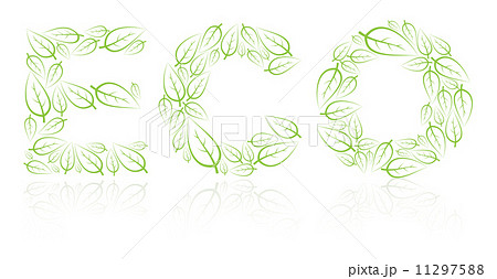 Eco lettering made from green leafs 11297588