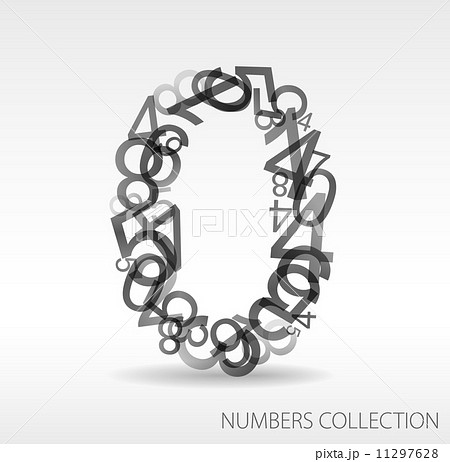 Number zero made from various numbers 11297628