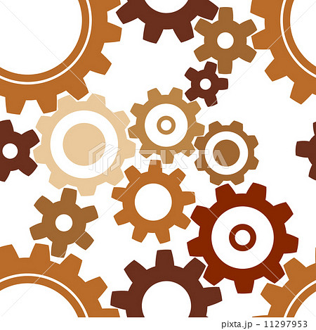 Seamless Rusty Cogwheel Patternのイラスト素材