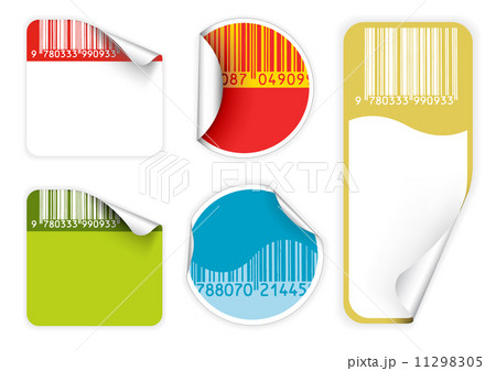 Set of fresh labels with bar codes(vivid colors) 11298305