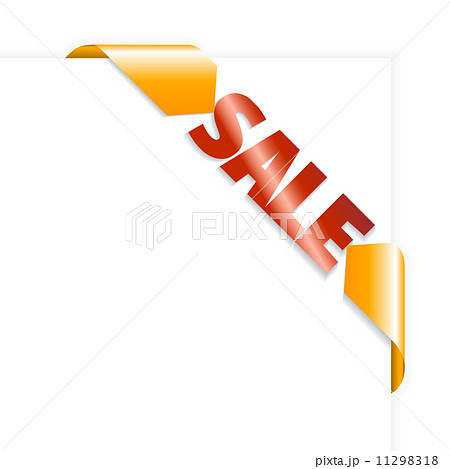 Sale orange and red corner ribbon Sale orange and red corner ribbon 11298318