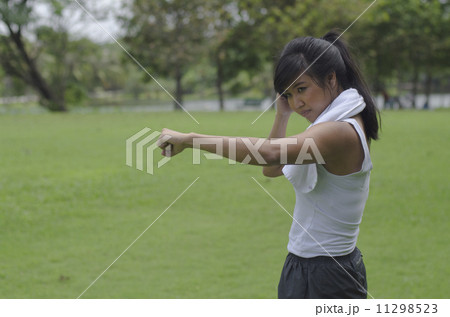 Asian women started thai boxing for self-defense. Asian women started thai boxing for self-defense. 11298523