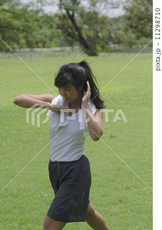 Asian women started thai boxing for self-defense. Asian women started thai boxing for self-defense. 11298710