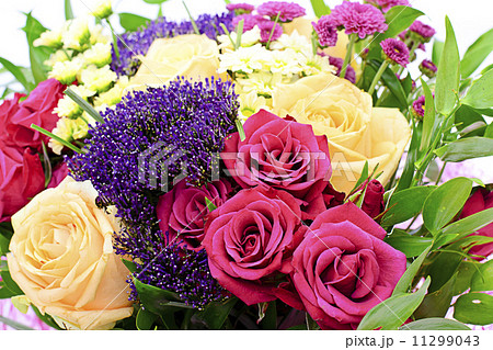 Colorful Flowers Bouquet Isolated on White Background 11299043