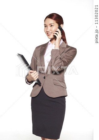 Portrait of Beautiful Businesswoman Isolated on White Background 11302021