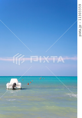Tropical sea with motorboat 11303359