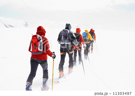 Group touring skiers Group touring skiers 11303497