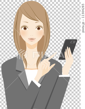 Business woman who operates smartphone Business woman who operates smartphone 11304265