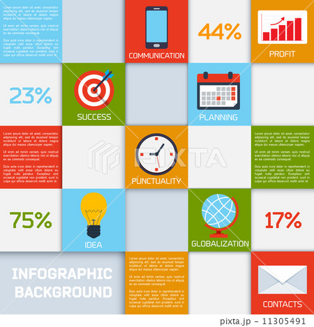 Business infographic color squares 11305491