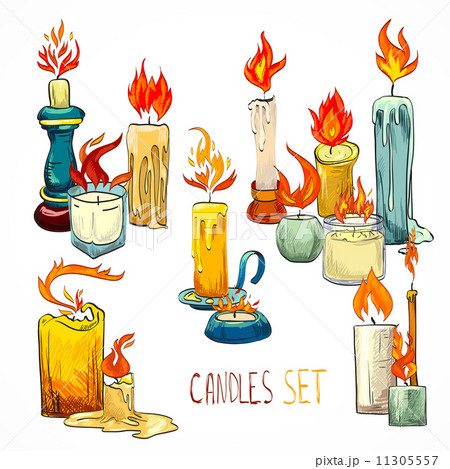 Candle set icons 11305557