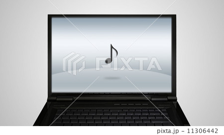 laptop monitor display with music icon 11306442