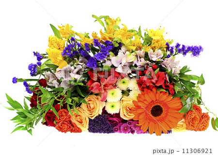 Colorful Flowers Bouquet Isolated on White Background 11306921