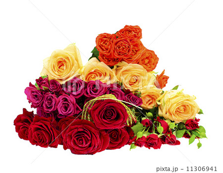 Colorful Flowers Bouquet Isolated on White Background 11306941