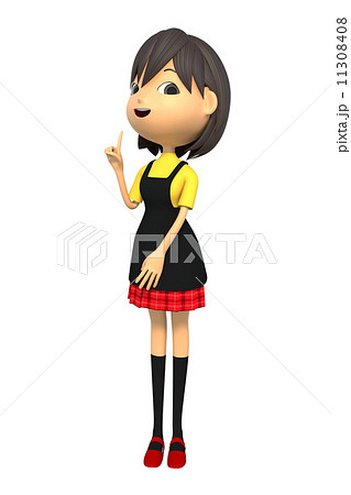 指摘するエプロン姿の女性 11308408