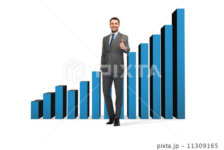 handsome businessman showing thumbs up 11309165