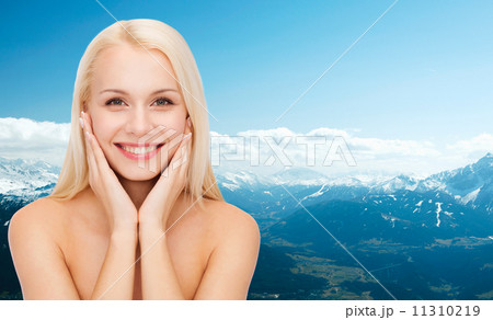 beautiful woman touching her face skin beautiful woman touching her face skin 11310219