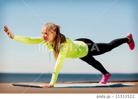 woman doing sports outdoors woman doing sports outdoors 11313522