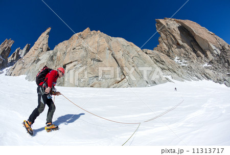 Climbing in Mont Blanc, Alps. 11313717