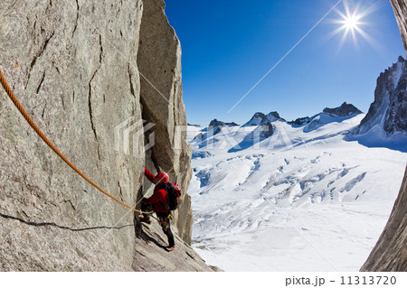 Climbing in Mont Blanc, Alps. Climbing in Mont Blanc, Alps. 11313720