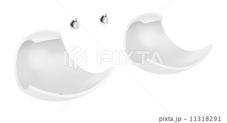 double ceramic bathroom sink isolated on white background double ceramic bathroom sink isolated on white background 11318291