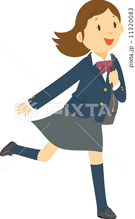 制服で通学をする高校生女子 11320083