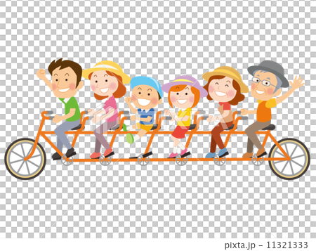 家族で自転車_イラスト_01 11321333