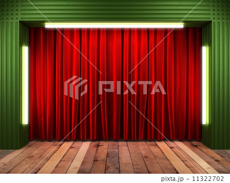 red fabrick curtain on stage red fabrick curtain on stage 11322702