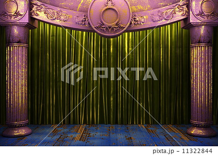 green fabric curtain on stage green fabric curtain on stage 11322844