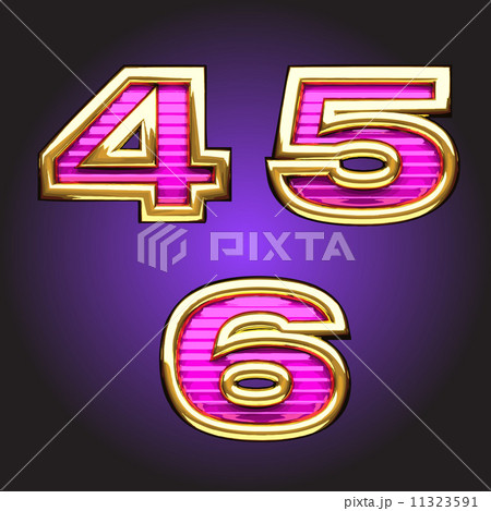 Vector pink letters with gold 11323591