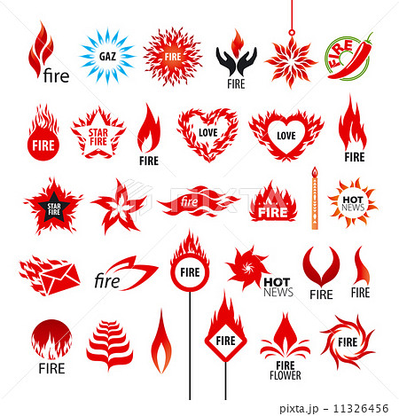 Biggest Collection Of Vector Logos Fire And Flamesのイラスト素材