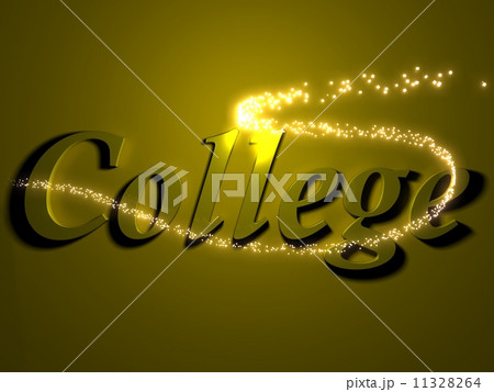 college- 3d inscription with luminous line 11328264