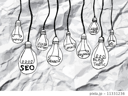 Seo Idea SEO Search Engine Optimization on crumpled paper Seo Idea SEO Search Engine Optimization on crumpled paper 11331236