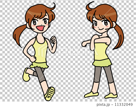 走る若い女性 11332049