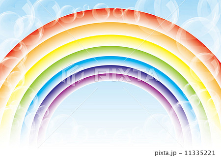 背景素材壁紙 虹の輪 シャボン玉 虹 レインボー 七色 カラフル のイラスト素材