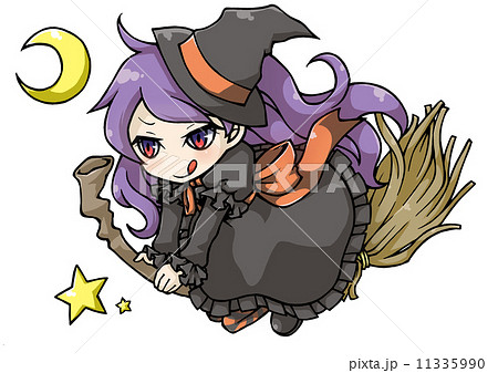 魔女っこ ハロウィンカラー のイラスト素材