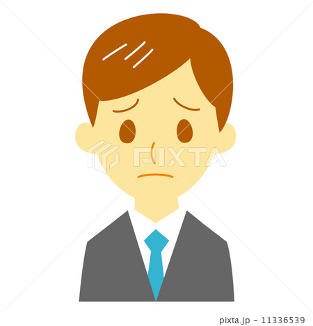 スーツの男性 困惑のイラスト素材