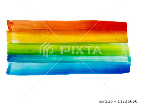 透明水彩 虹色 虹 レインボー のイラスト素材