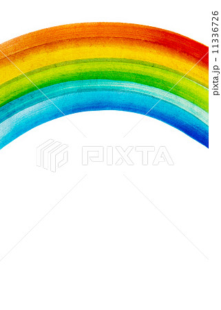 虹 透明水彩 和紙 和紙テクスチャーのイラスト素材