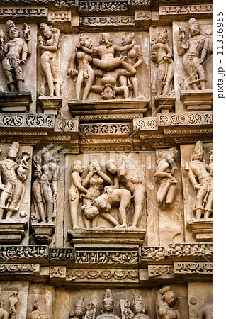 Erotic Carvings - Khajuraho - India 11336955