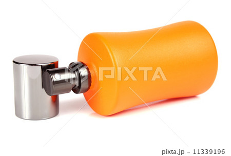 orange small bottle with a perfume liquid 11339196