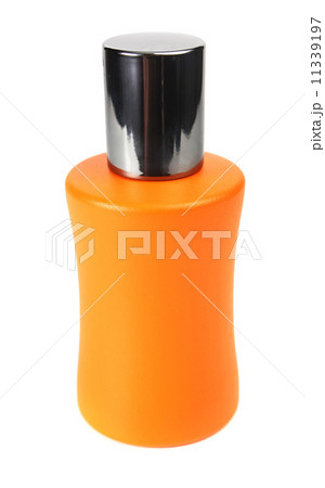 orange small bottle with a perfume liquid 11339197