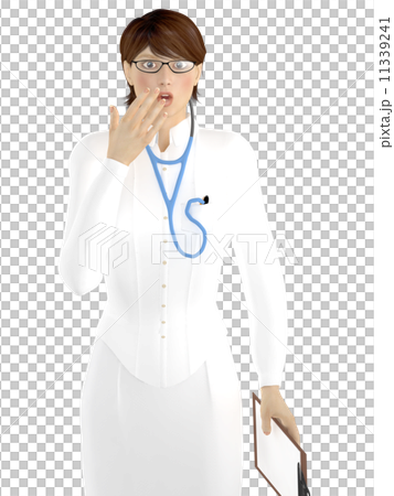 Female doctor upper body of surprising expression 11339241