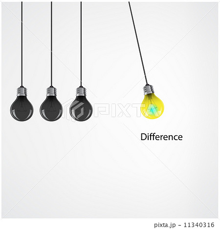 Creative light bulb Idea concept background,difference concept. 11340316