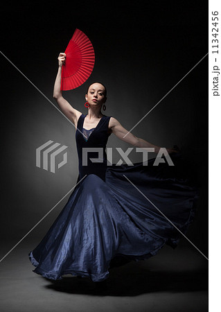 woman dancing flamenco on black woman dancing flamenco on black 11342456